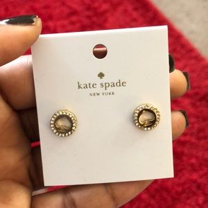 Kate Spade Clear/Gold stud earrings